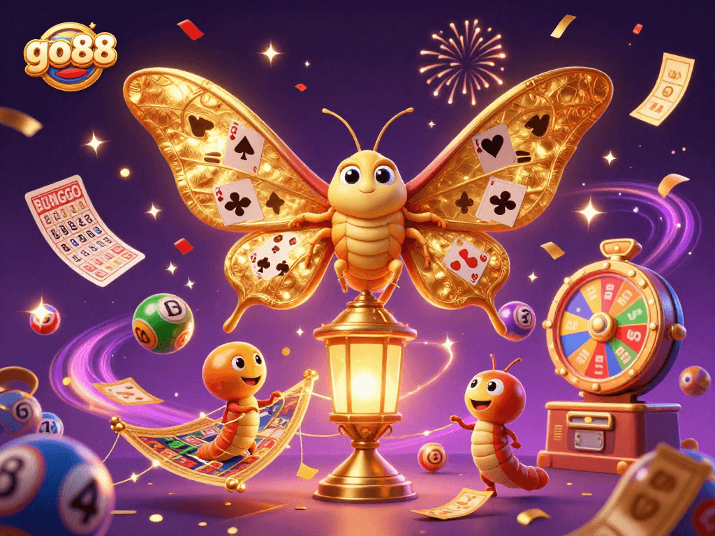 Try your luck with go88 in this vibrant illustration of a dynamic lottery scene.