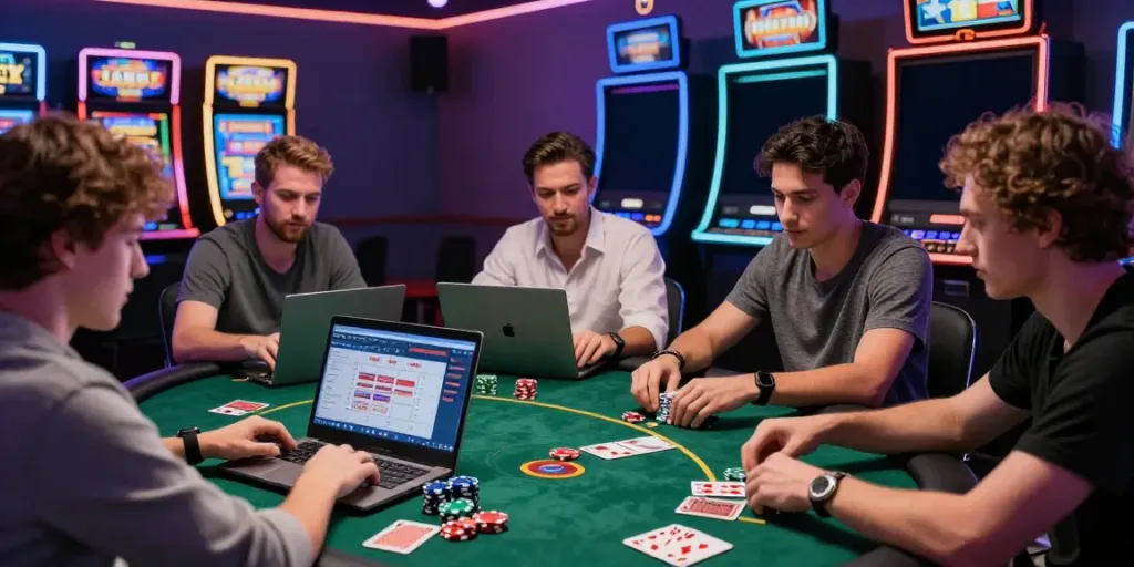Experience the best casinos not on gamstop with players enjoying online gaming in a vibrant environment.