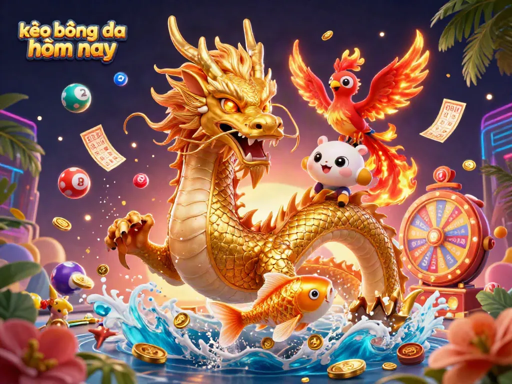 Win with kèo bóng đá hôm nay in this vibrant 3D digital illustration filled with betting excitement.