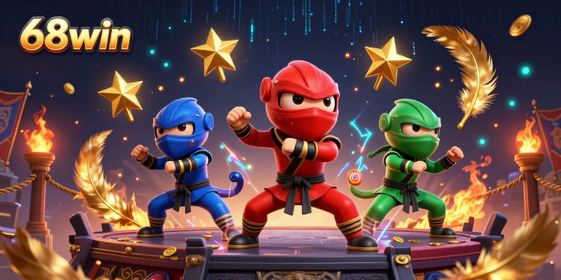 Engage in thrilling gameplay at 68win, showcasing vibrant chameleons martial arts in a dynamic casino scene.