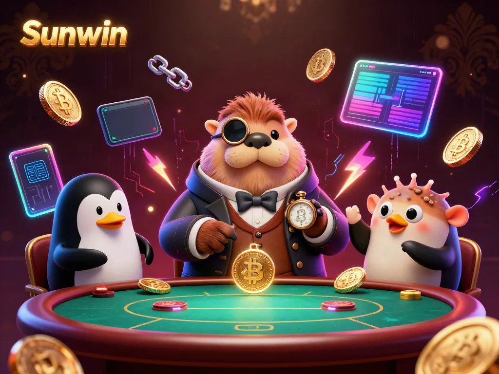 Engage in thrilling gameplay with Sunwin's vibrant underwater poker scene, featuring unique characters.