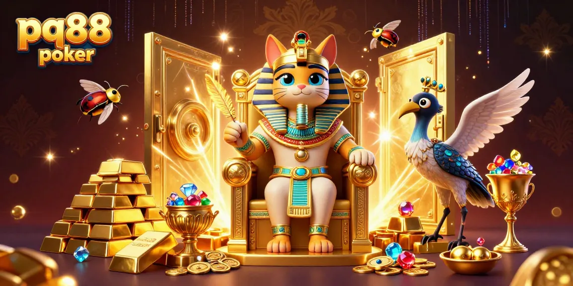 Experience thrilling gameplay at pq88 poker with vibrant 3D casino illustrations showcasing rich treasures and dynamic characters.