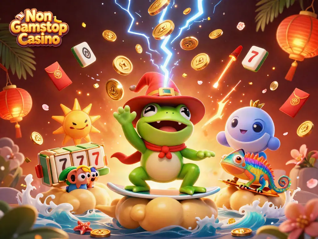 Engage with the vibrant Non Gamstop Casino world featuring dynamic characters amidst a wealth of gaming elements.