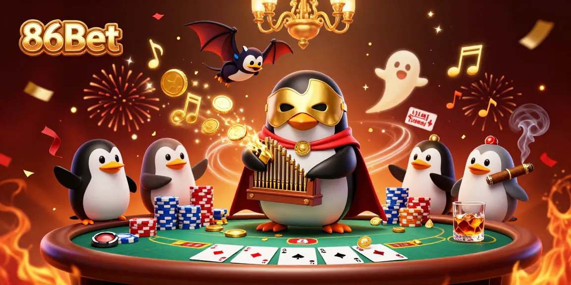 Experience the thrill of 86Bet with a vibrant, dynamic casino scene filled with action and excitement.