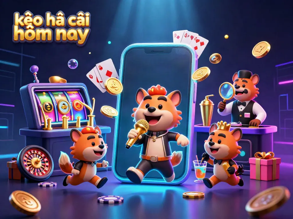 Experience kèo nhà cái hôm nay with our vibrant 3D hyena casino club illustration featuring lively characters and gambling elements.