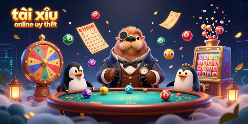 Experience the vibrant underwater world of tài xỉu online uy tín with cartoon characters and dynamic gambling elements.