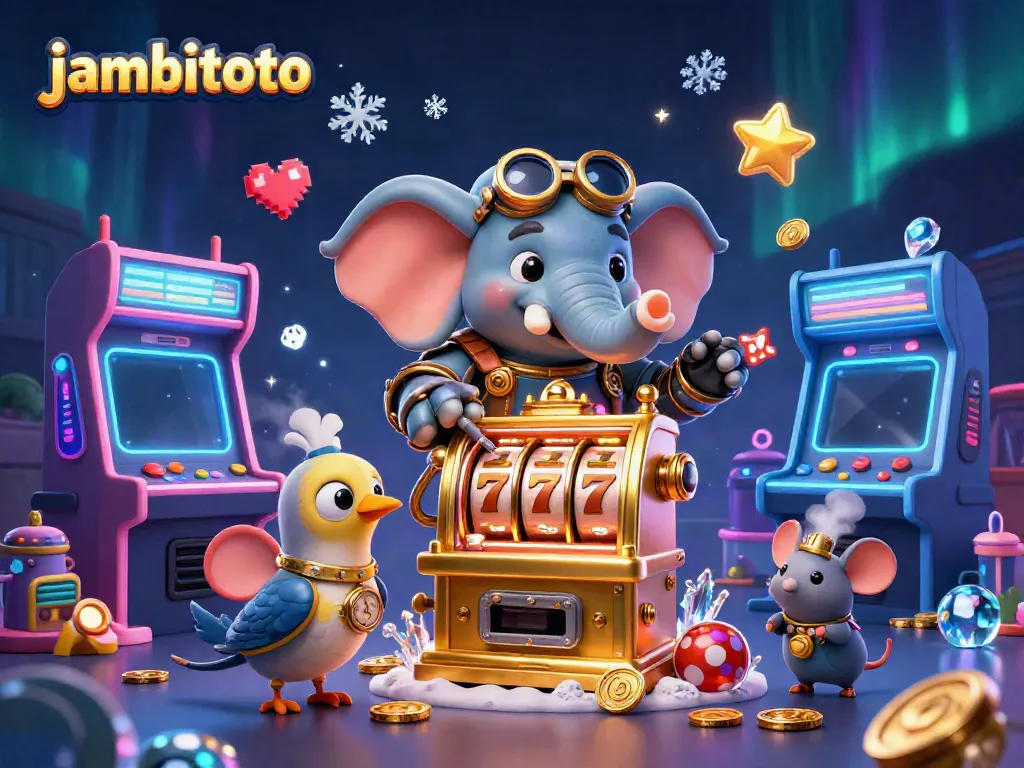 Spin the jambitoto slot machine with steampunk elements in a magical casino scene.