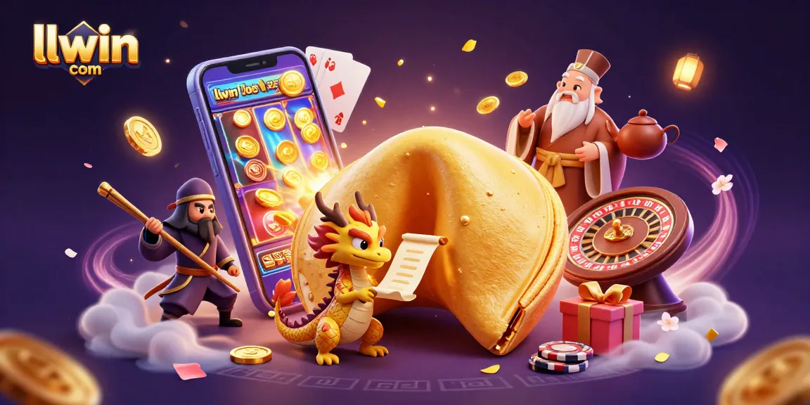 Engage with thrilling gameplay at llwin com in an enchanting casino scene filled with golden dragons and slot games.