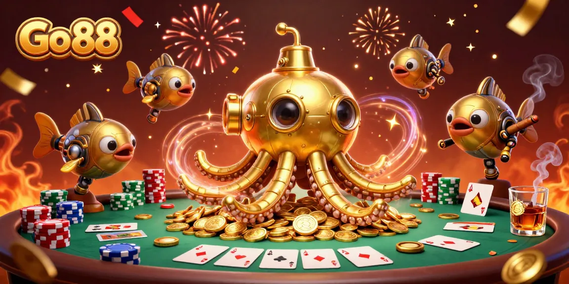 Experience thrilling gameplay in Go 88's exciting casino scene, featuring vibrant poker elements and energetic visuals.