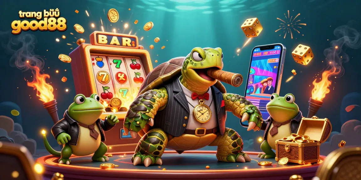 Experience the excitement at trang chủ good88 with bold casino elements and vibrant characters in this dynamic illustration.