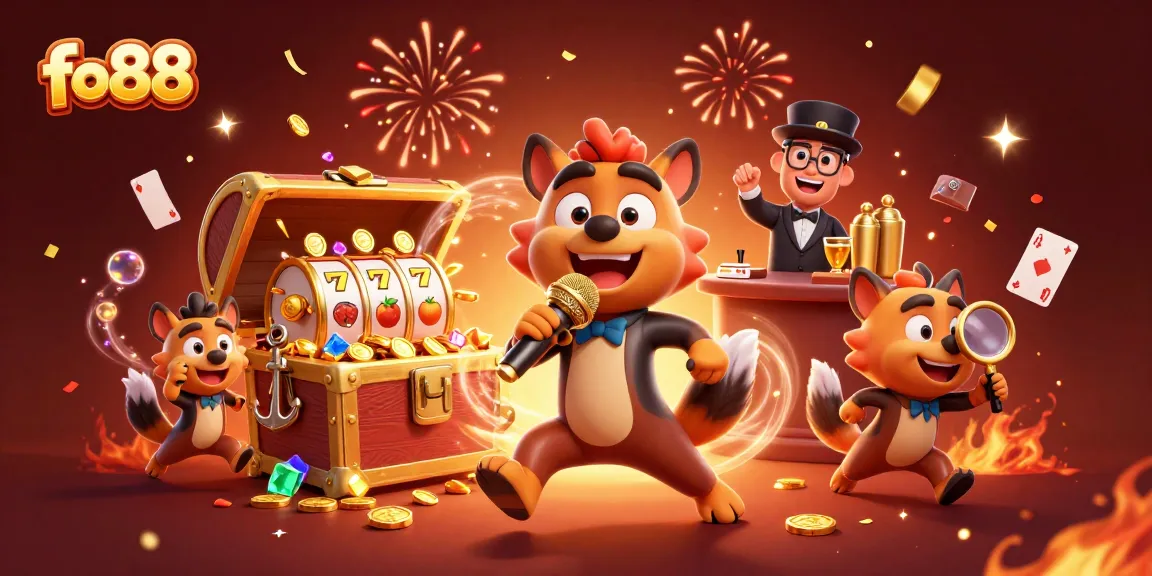 Experience fo 88's thrilling casino atmosphere with hyenas enjoying games and drinks, showcasing lively action.