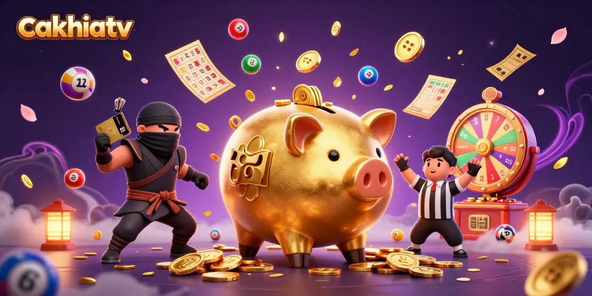 Cakhiatv features a dynamic gambling scene with characters enjoying the excitement of a live casino.