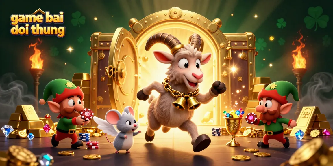 Experience vibrant excitement in game bai doi thuong, showcasing a hilarious 3D fantasy casino scene with animated characters.