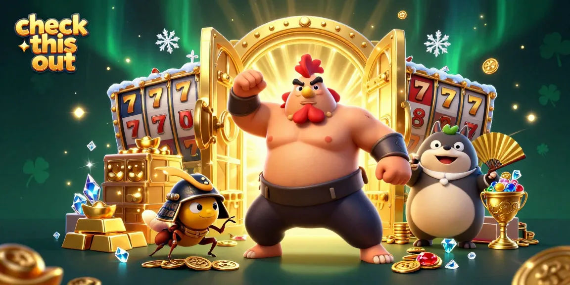 Check this out for an exhilarating casino scene featuring sumo wrestler, cricket, and tanuki with treasure.