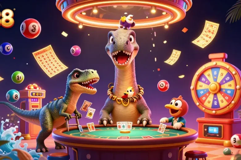 lu88 captivates players with exciting casino adventures in this vibrant 3D illustration.