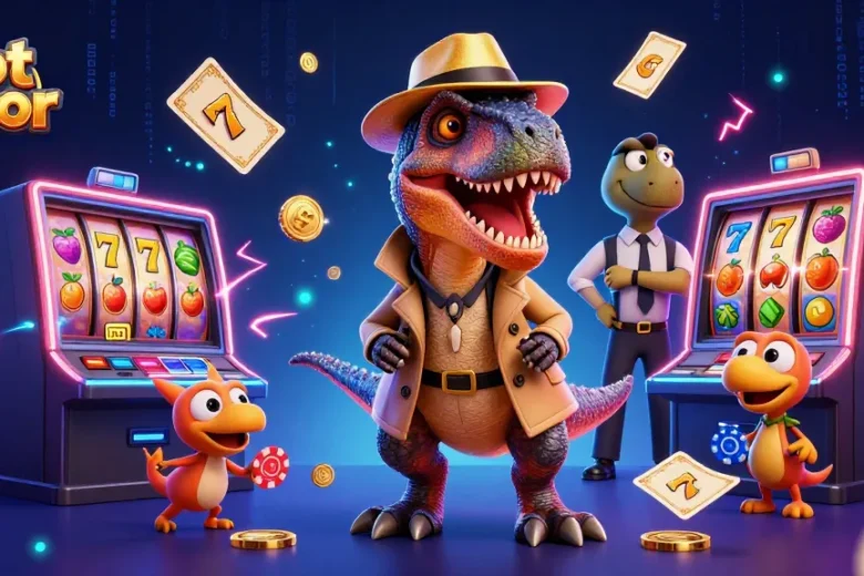 Check out the thrilling slot gacor scene with animated characters enjoying online gaming!
